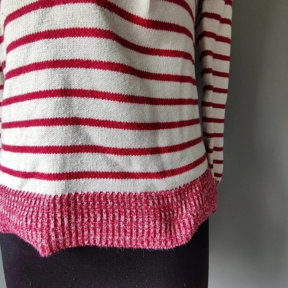 Gap Red and Cream Striped Sweater - Picture 3 of 5